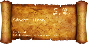 Sándor Miron névjegykártya